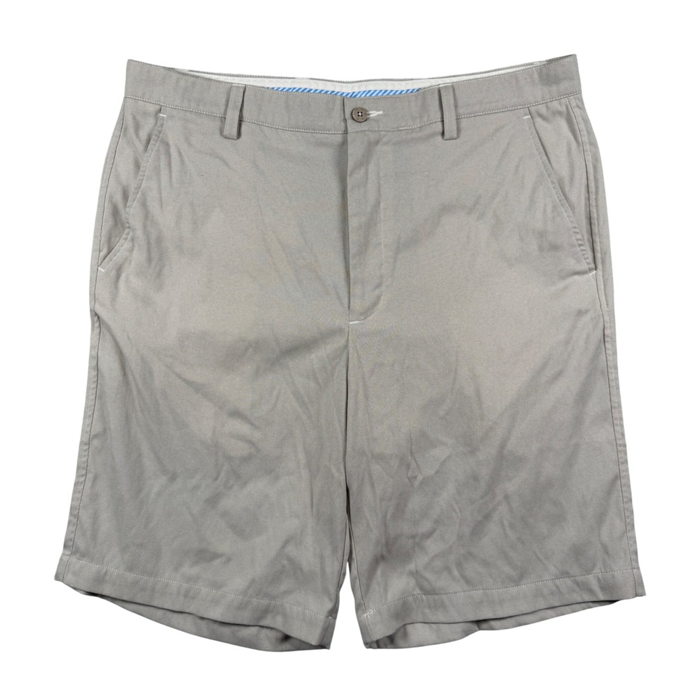 FootJoy Golf Shorts Men 36 Khaki Tan Flat Front Nylon Performance 00996